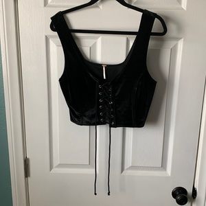 Free People Medium Black Lace up Corset